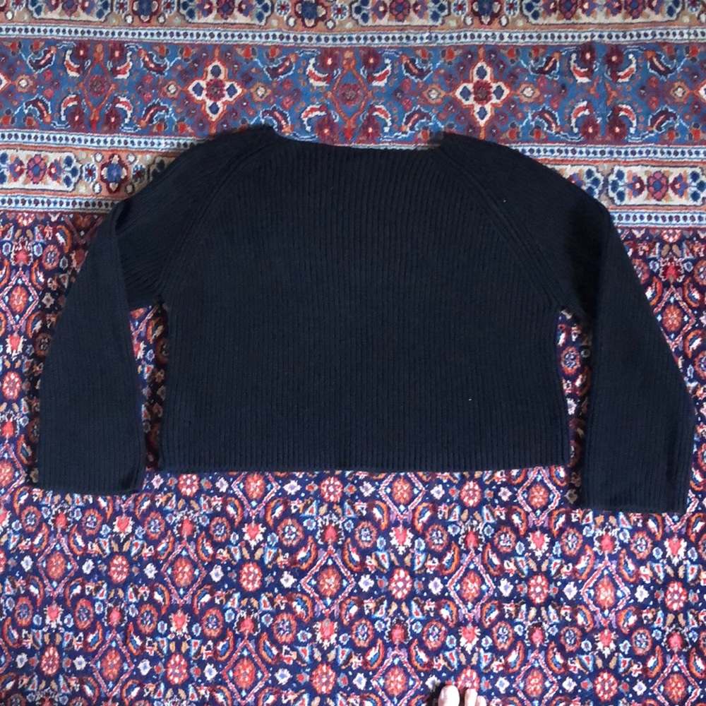 Black Rib Knit Sweater - Picture 9 of 9